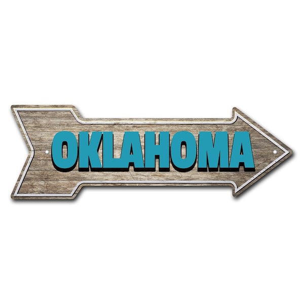 Oklahoma Arrow Sign Funny Home Decor 24in Wide